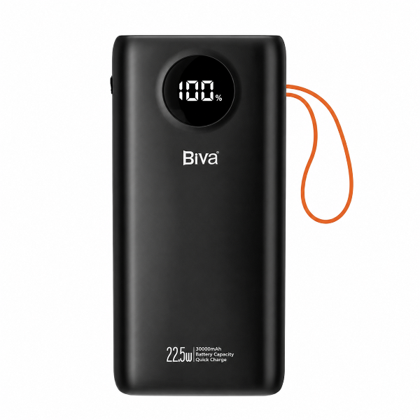پاوربانک 30000 بیوا Biva BP-049 توان 22.5 وات همراه با کابل متصل پاوربانک 30000 بیوا Biva BP-049 توان 22.5 وات همراه با کابل متصل