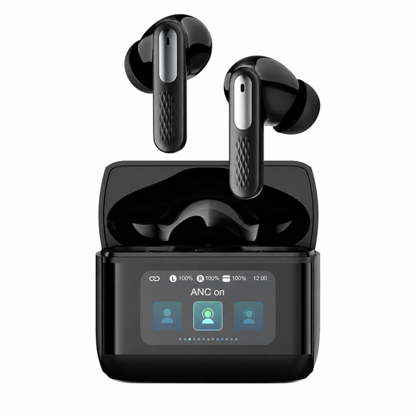 green-lion-smart-tune-gntws84ancbk-1 هندزفری بلوتوث گرین لاین Green Lion Smart Tune GNTWS84ANCBK دارای صفحه نمایش لمسی - تصویر 1