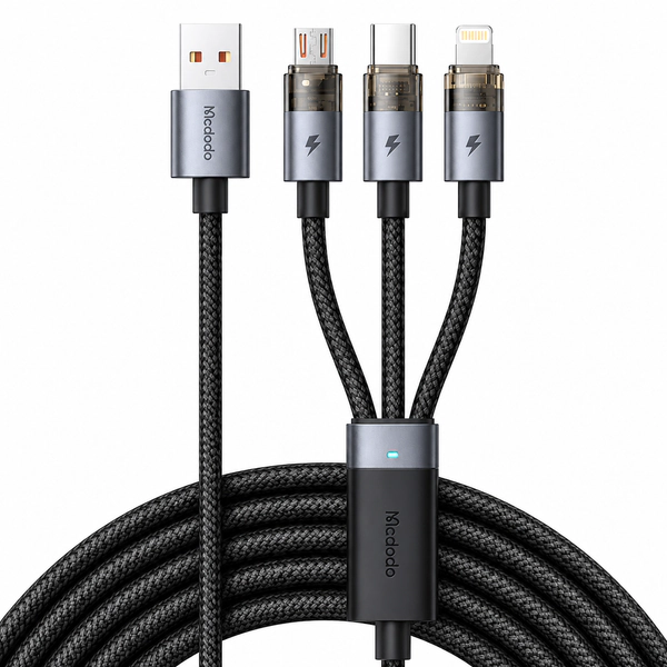 mcdodo-ca-7150-3-in-1-usb-data-cable-100-1-2-1 کابل سه سر مک دودو Mcdodo CA-7150 3 In 1 USB Data Cable توان 100 وات طول 1.2 متر - تصویر 1