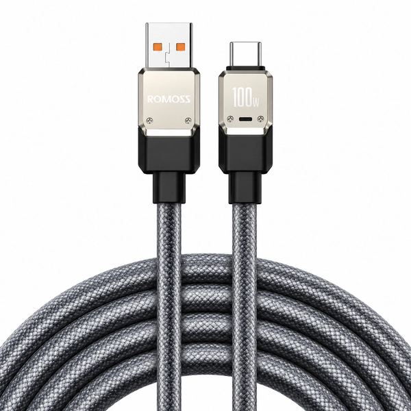 type-c-romoss-cb303c-1-2-100-1 کابل Type-C روموس Romoss CB303C طول 1.2 متر توان 100 وات - تصویر 1